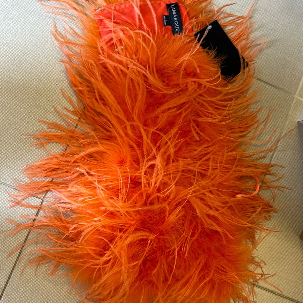 Brand new / nwt LaMarque feather crop top in orange